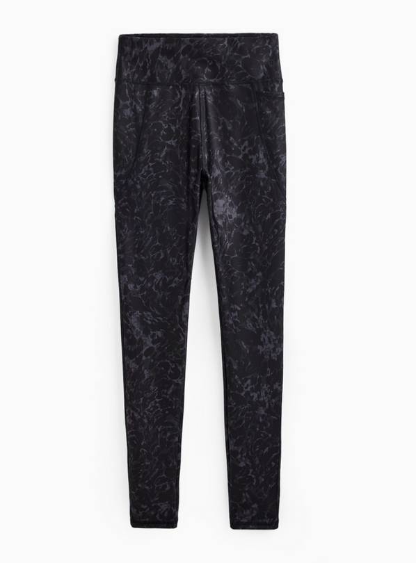 REAKTIV Black Print High Waisted Everyday Full Length Legging XS